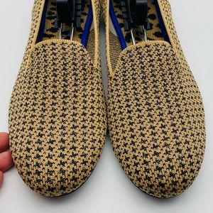 Rothys gold houndstooth loafers 8
